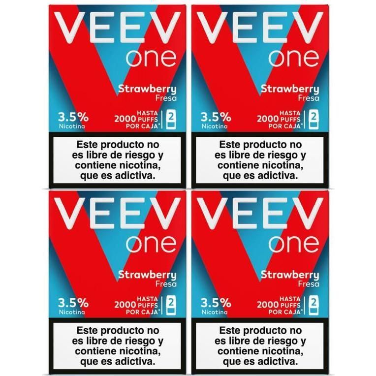 Pod Veev One Strawberry 2000 Puffs 3.5% Nicotina 4 Unidades